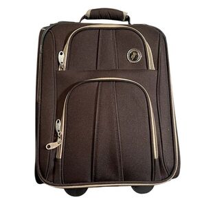 Rockland Polo Equipment Varsity Softside Upright Carry-On | Brown | 18"